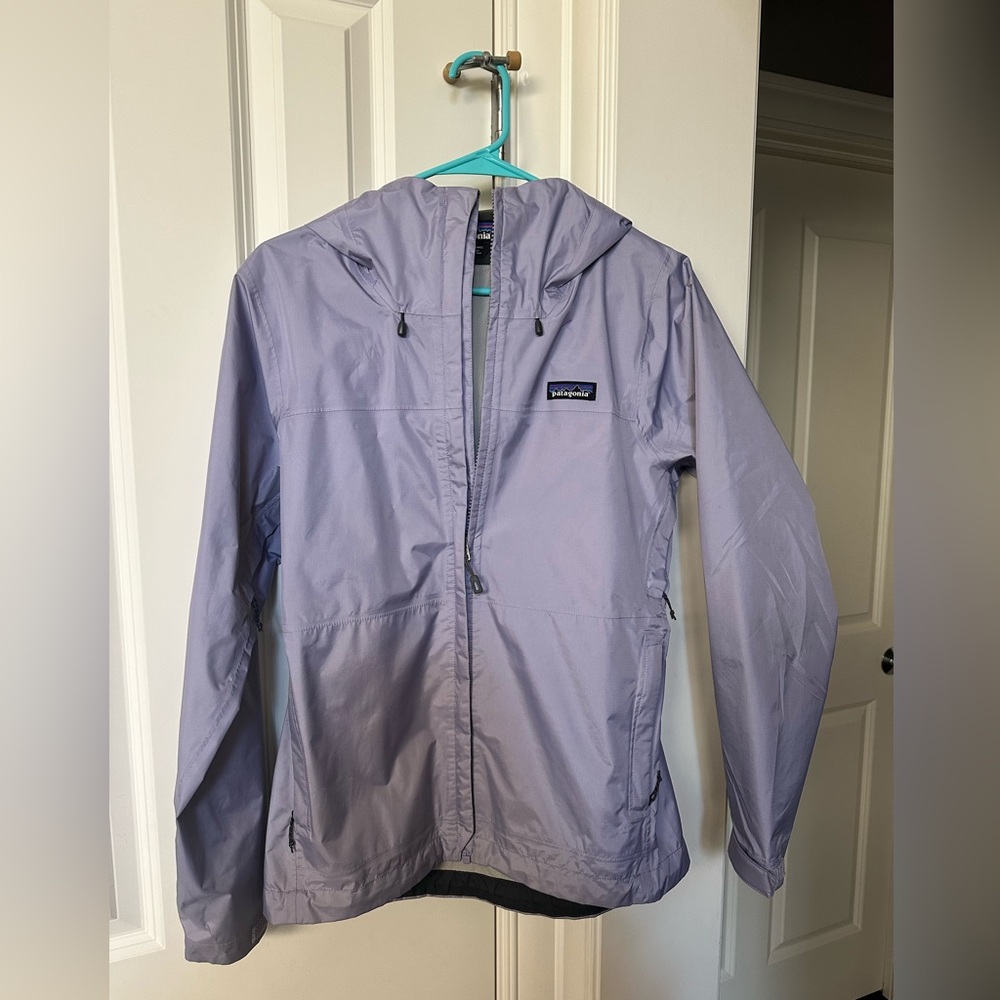 Patagonia Light Lavender Hooded Rain Jacket